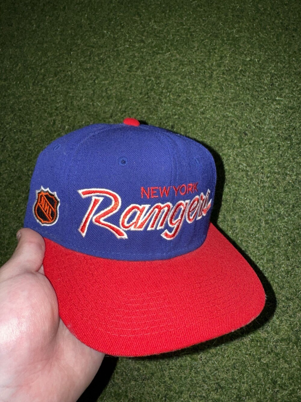 Vintage New York Rangers Script Fitted Hat 6 7/8 NHL
